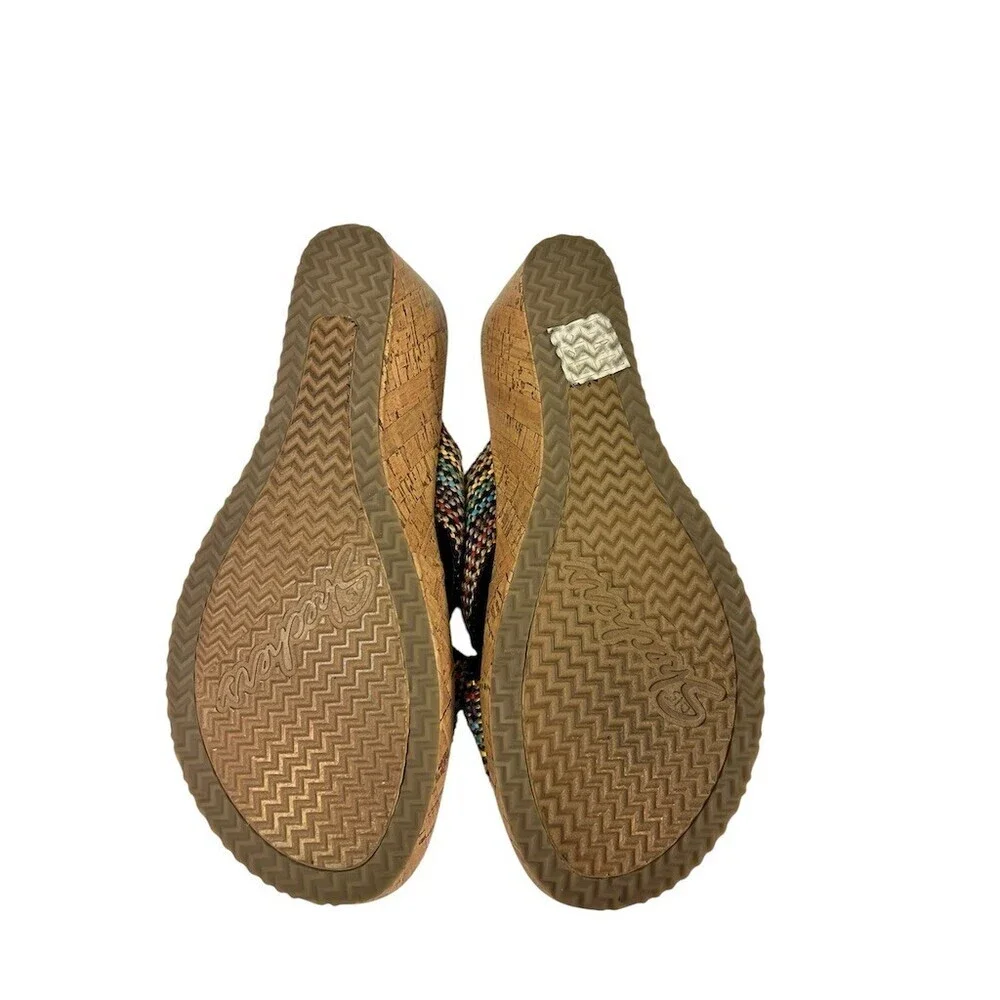 Skechers Cali Beverlee Delighted Wedge Slide Sandals Multicolor Womens 10